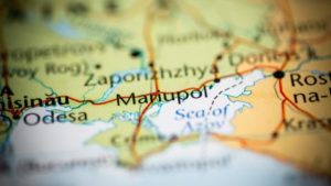 map with Mariupol city