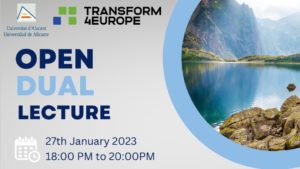 mountain landscape with open dual lectures information